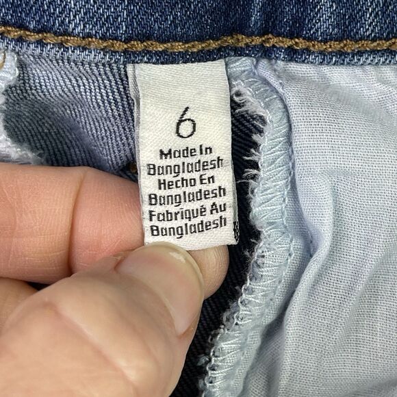 Ella Moss Jeans Women’s 6 Blue Wide Leg Cropped High Rise Medium Wash Denim Boho - Picture 6 of 14